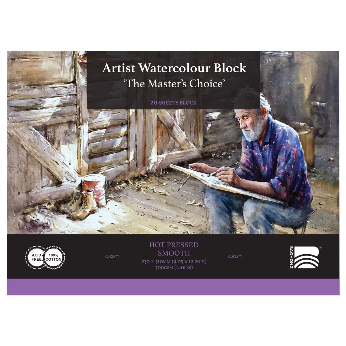 Watercolor Block 140lb Hot Press (20-Sheets)