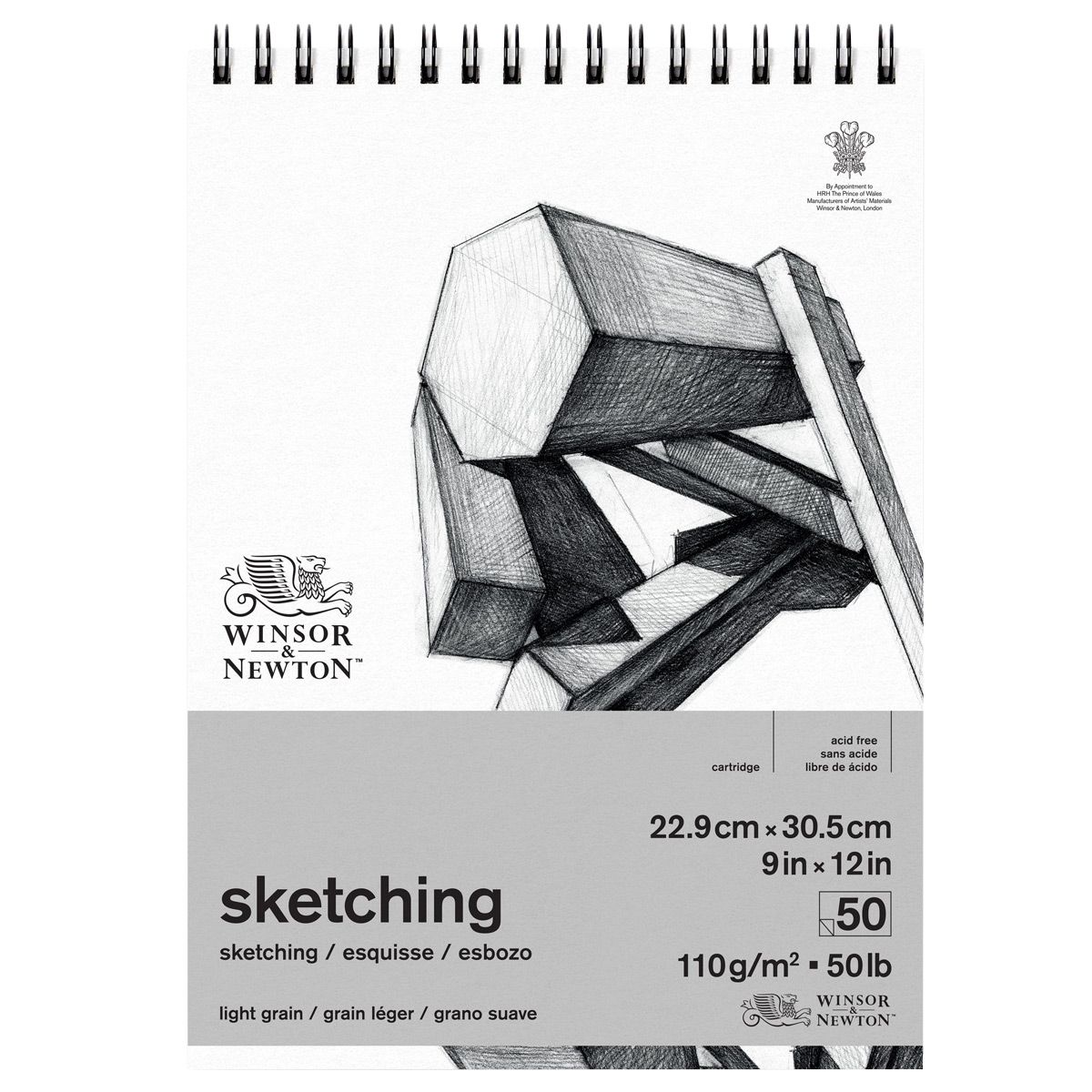 Winsor & Newton Sketching Spiral Pad 50 lb (50-Sheets) 9x12