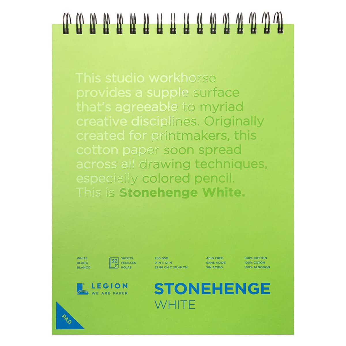 Stonehenge Paper Wirebound Journal 9x12", White Pad (32 Sheets)