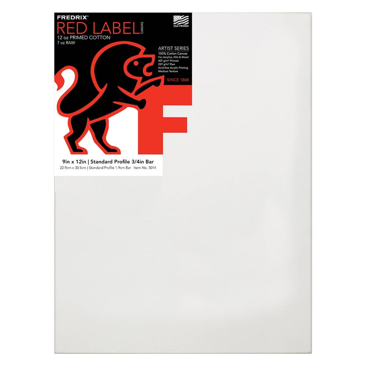 Fredrix Red Label Medium Texture Duck 3/4" Profile - 9"x12" (Single)