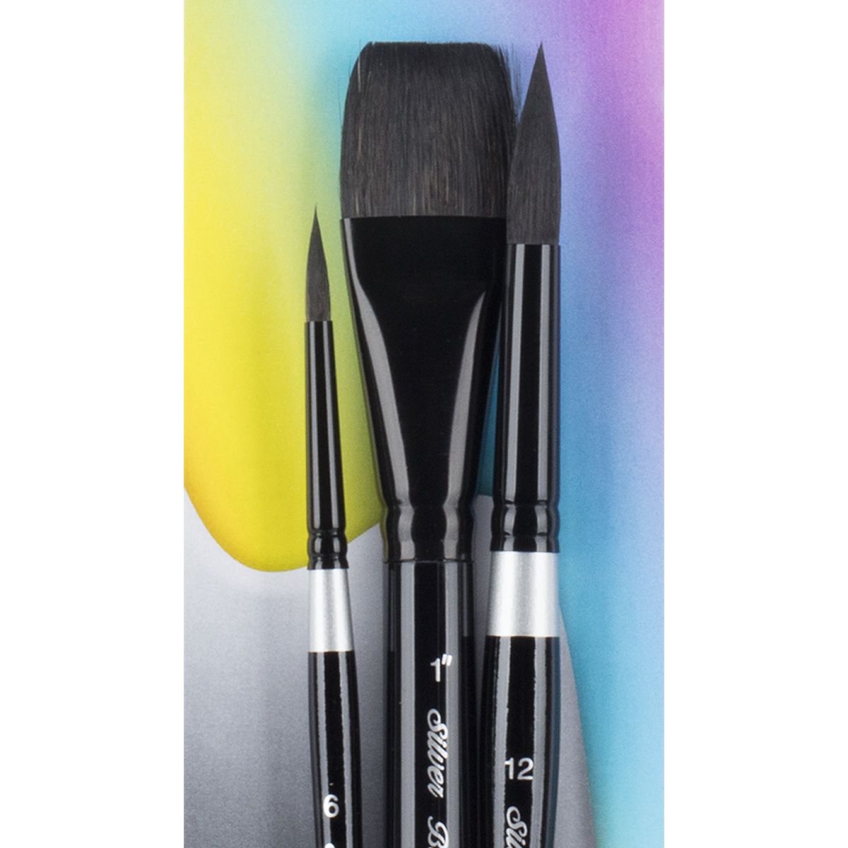 Silver Brush Black Velvet Watercolor Brush Basic Set WC3201S Short