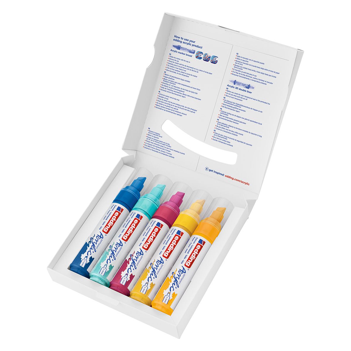 Edding 5000 Acrylic Marker Broad Nib Set of 5, Abstract Colors Jerry