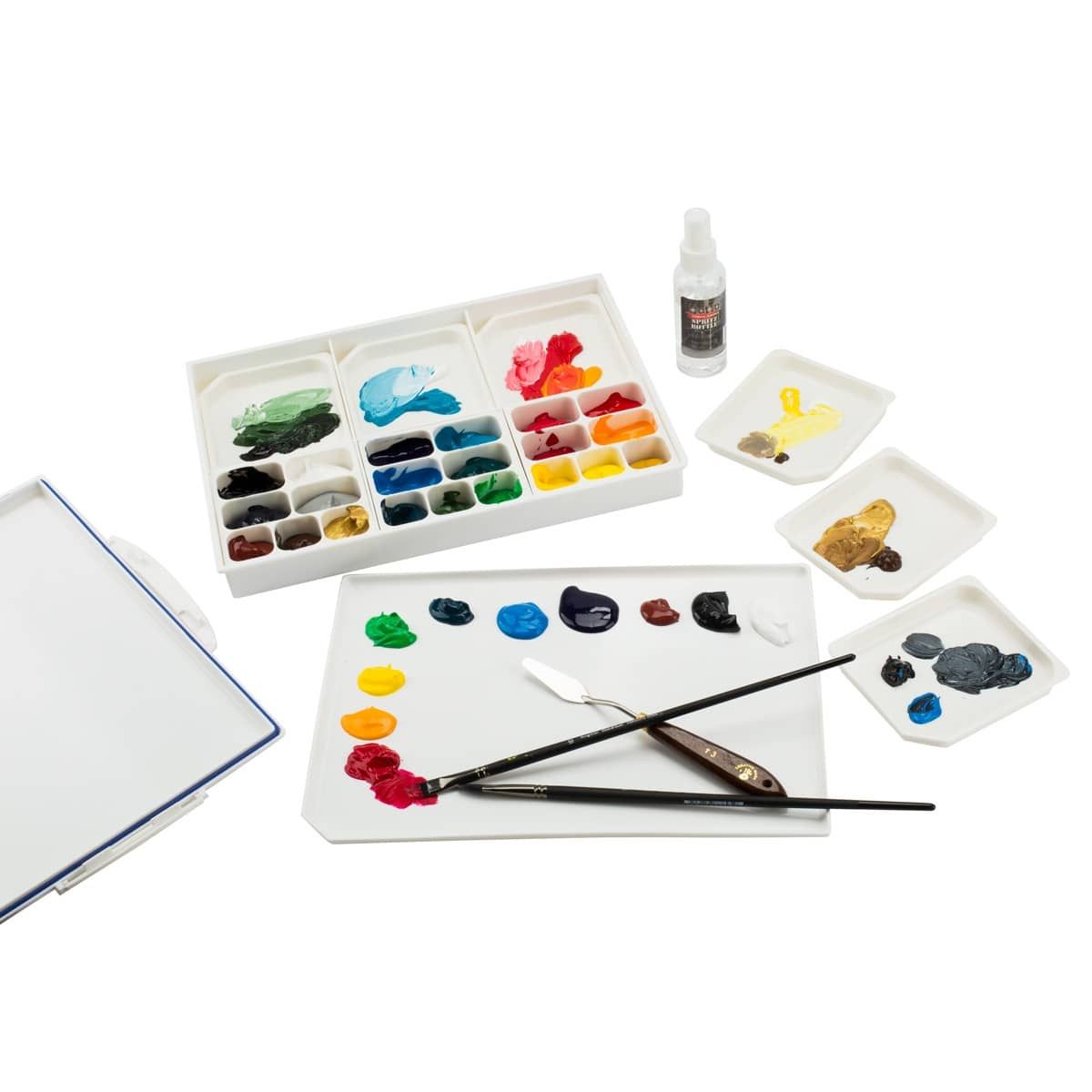 30 Compartments Plastic Paint Palette with Lid, Airtight Leakproof  Watercolor Palette for Gouache, Acrylic and Oil