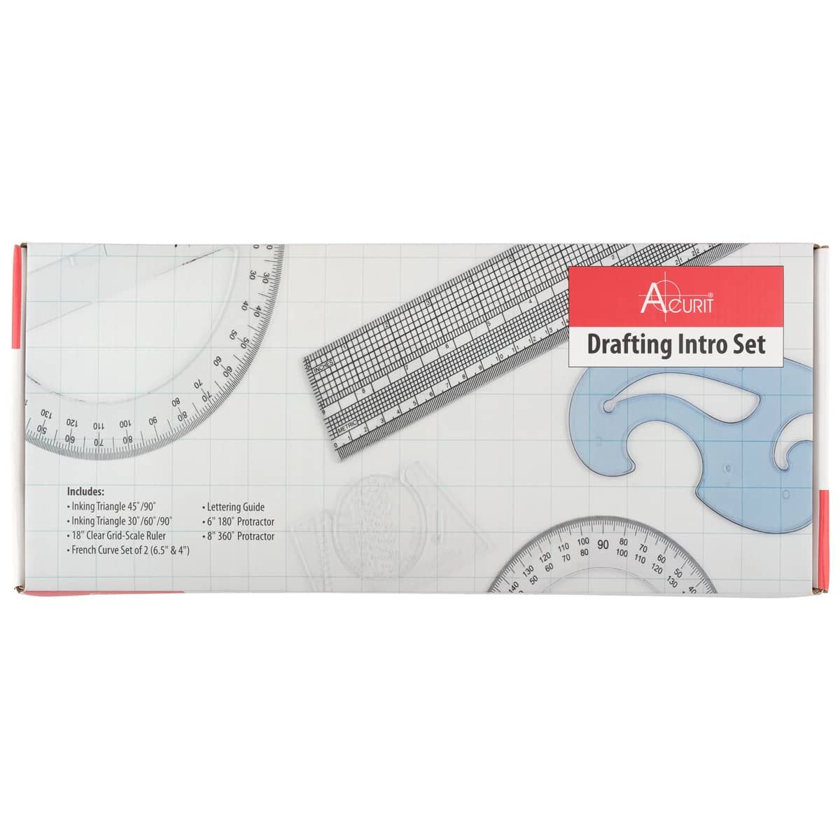 8-piece set for drafting and drawing