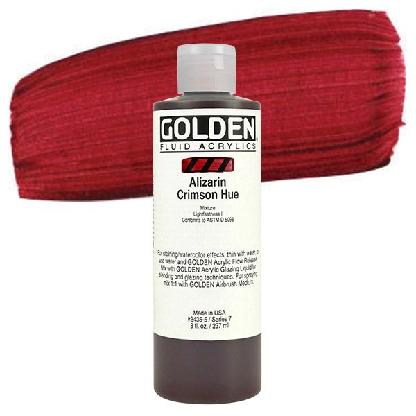 GOLDEN Fluid Acrylics Alizarin Crimson Hue 8 oz