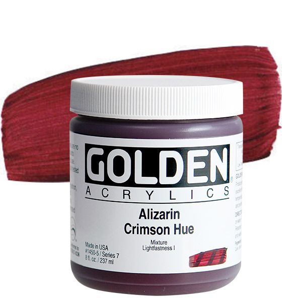 GOLDEN Heavy Body Acrylic 8oz Jar Alizarin Crimson Hue