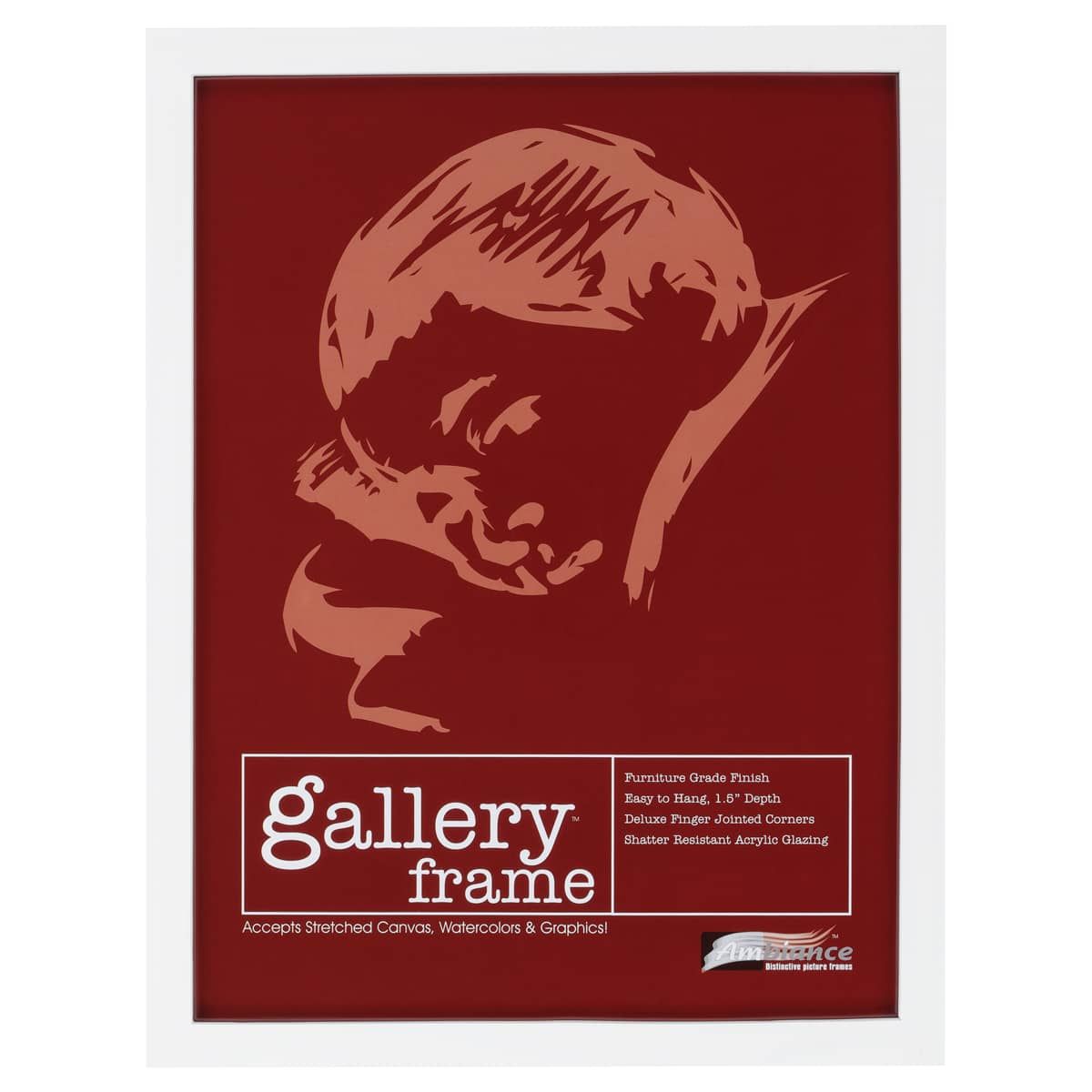 Ambiance Gallery Wood Frame 12" x 24" White, 11/2" Profile (Box of 4