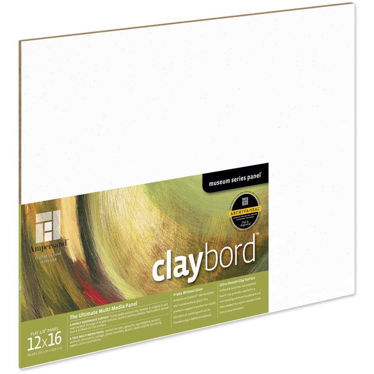 Claybord Per Pittura E Disegno - Superficie Assorbente PH Neutro, Formato 11x14 Pollici (28x35.6 Cm)