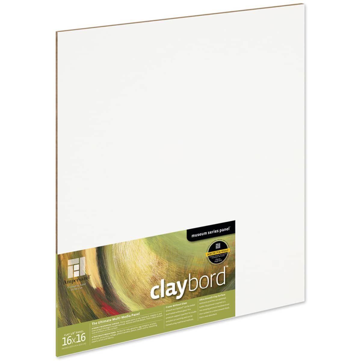 Ampersand Claybord Panel 1/8" 16" x 16" Jerry's Artarama