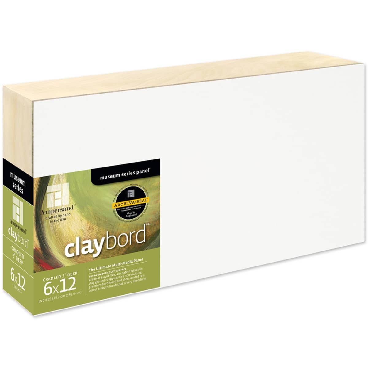 Ampersand Claybord Panel 2" Cradle 6" x 12" Jerry's Artarama