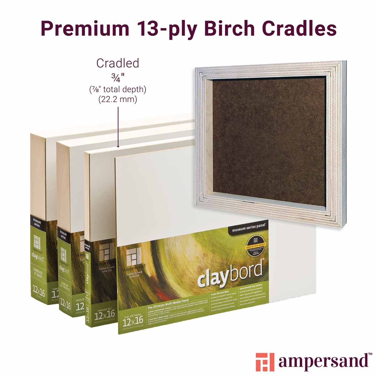 3/4" Cradled Panels -  offer more support for using heavier mediums and built-up textures