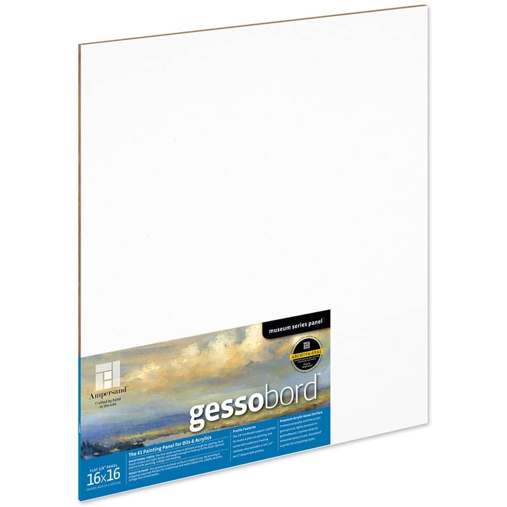 Ampersand Museum Series Gessobord Panels 1/8" Single Flat Panel 16" x