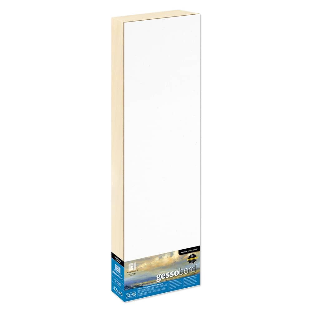 Ampersand Museum Series Gessobord Panels 2" Single Cradle 12" x 36