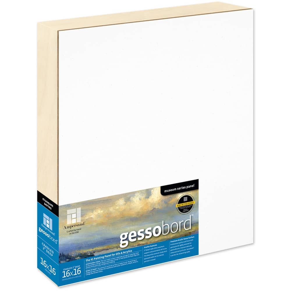 Ampersand Museum Series Gessobord Panels 2" Single Cradle 16" x 16" Jerry's Artarama