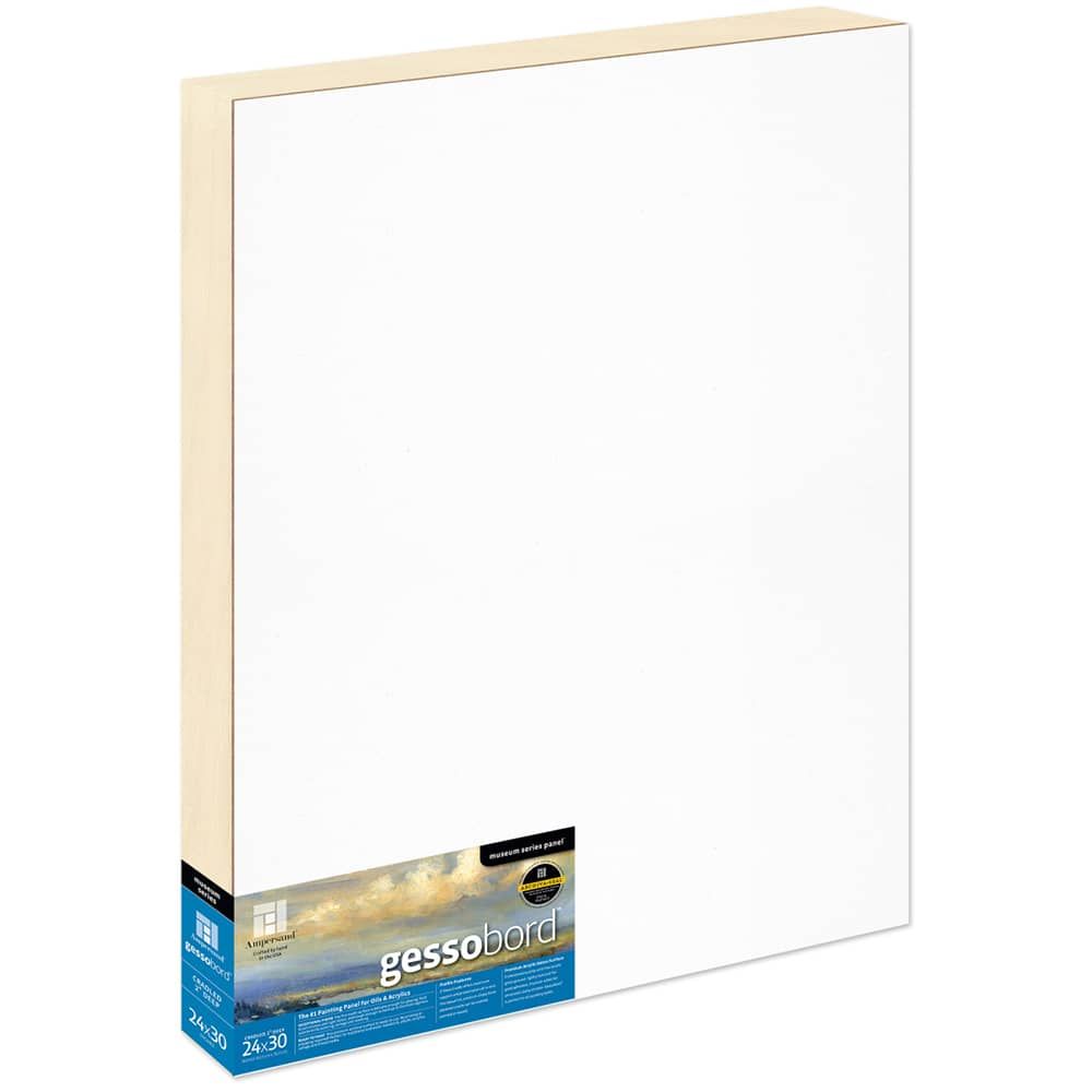 Ampersand Museum Series Gessobord Panels 2" Single Cradle 24" x 30