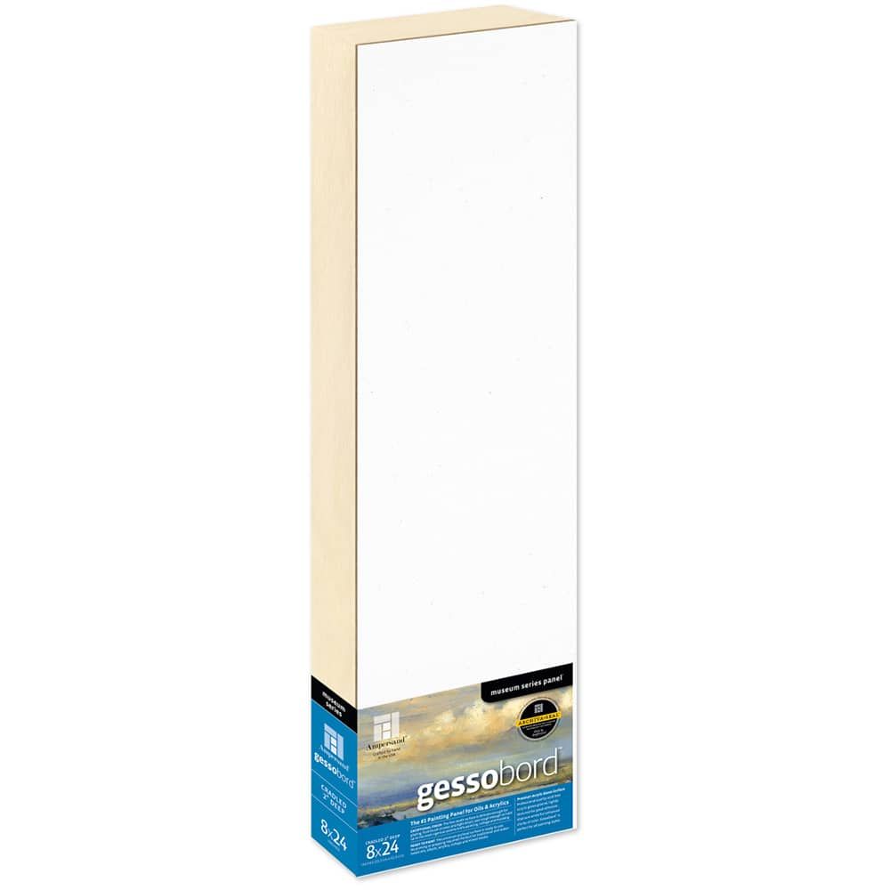 Ampersand Museum Series Gessobord Panels 2" Single Cradle 8" x 24