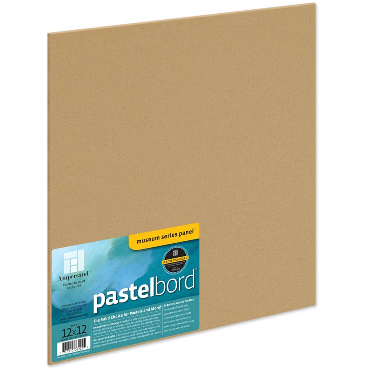 Ampersand Museum Series Pastelbord Single Board 12x12" Sand Jerry's Artarama