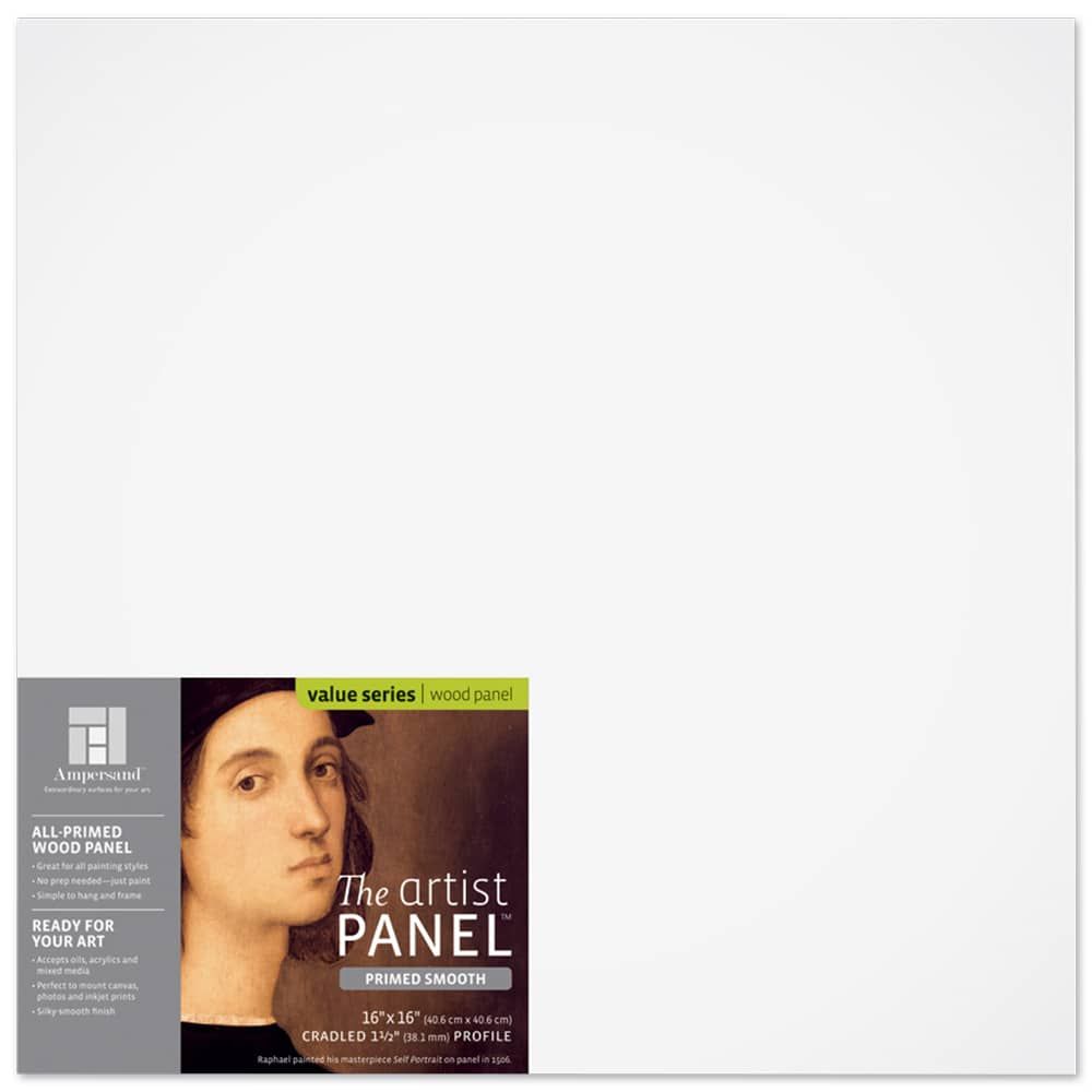 Ampersand Artist Primed Smooth 11/2" Cradled Panel 16" x 16" Jerry's