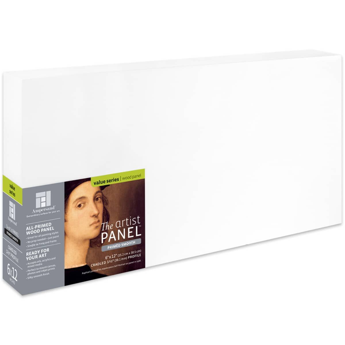 Ampersand Artist Primed Smooth 11/2" Cradled Panel 6" x 12" Jerry's