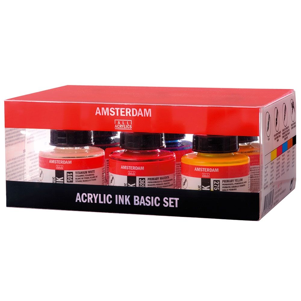 Amsterdam Acrylic Ink Basic Set of 6