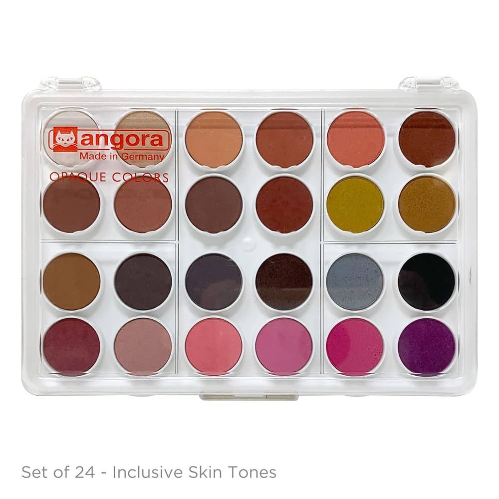 Angora watercolor Set of 24 - Inclusive Skin Tones
