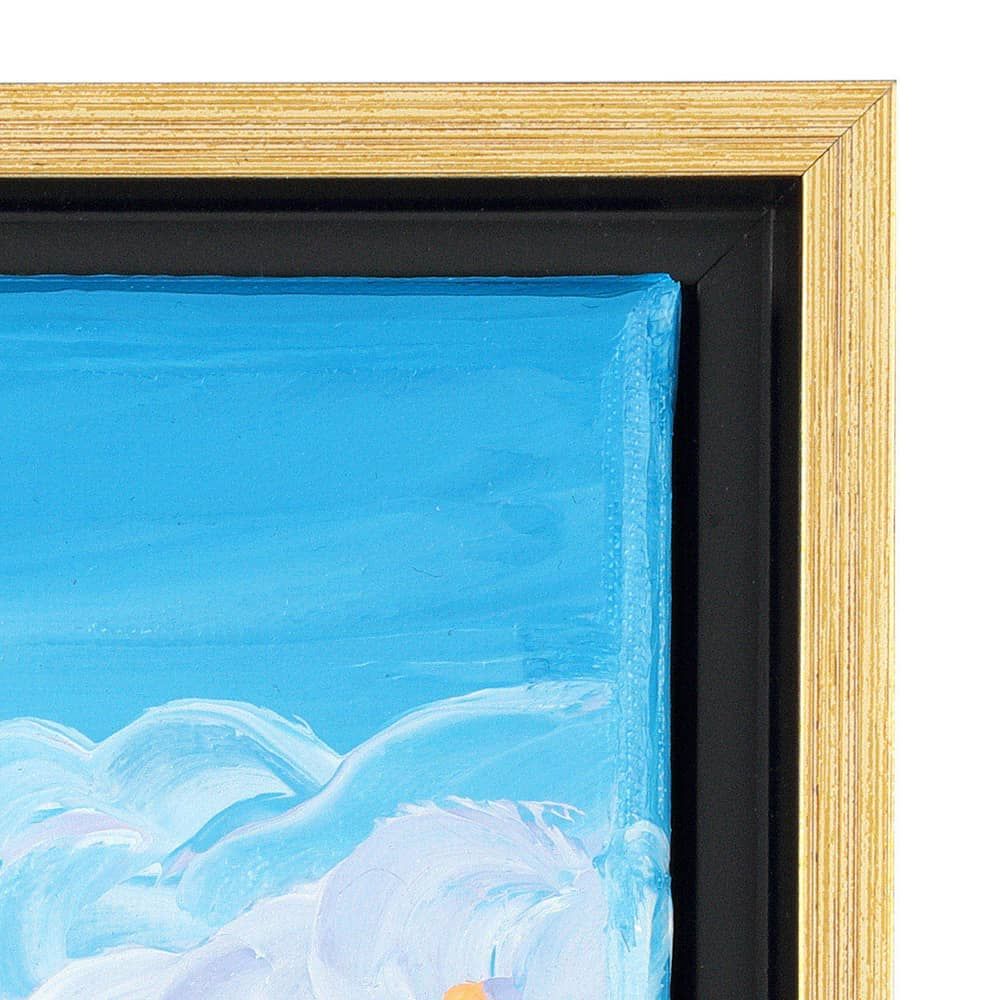 Cardinali Floater Frame Black/Antique Gold 22"x28", Open Back , 3/4