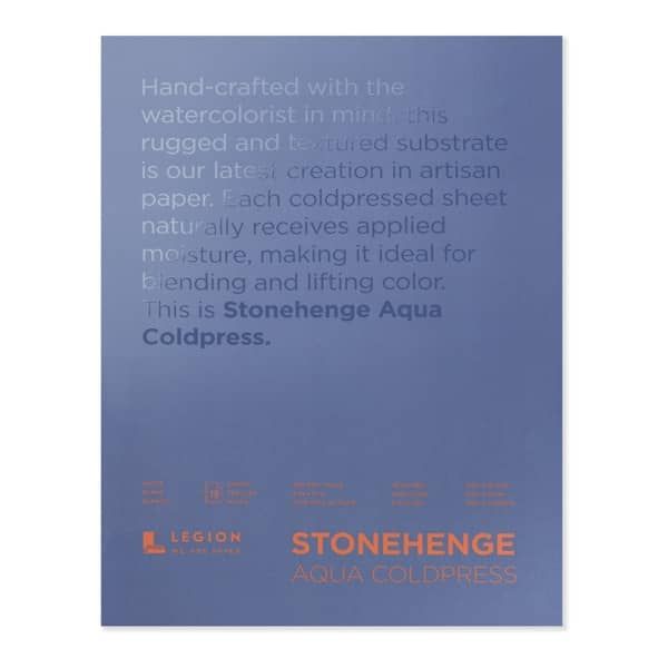 Stonehenge Aqua Watercolor Paper 140lb Cold Press 9x12" Block of 15 Sheets