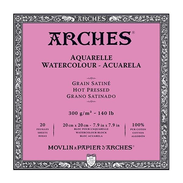  Arches Watercolor Block 7.9x7.9-inch Natural White 100