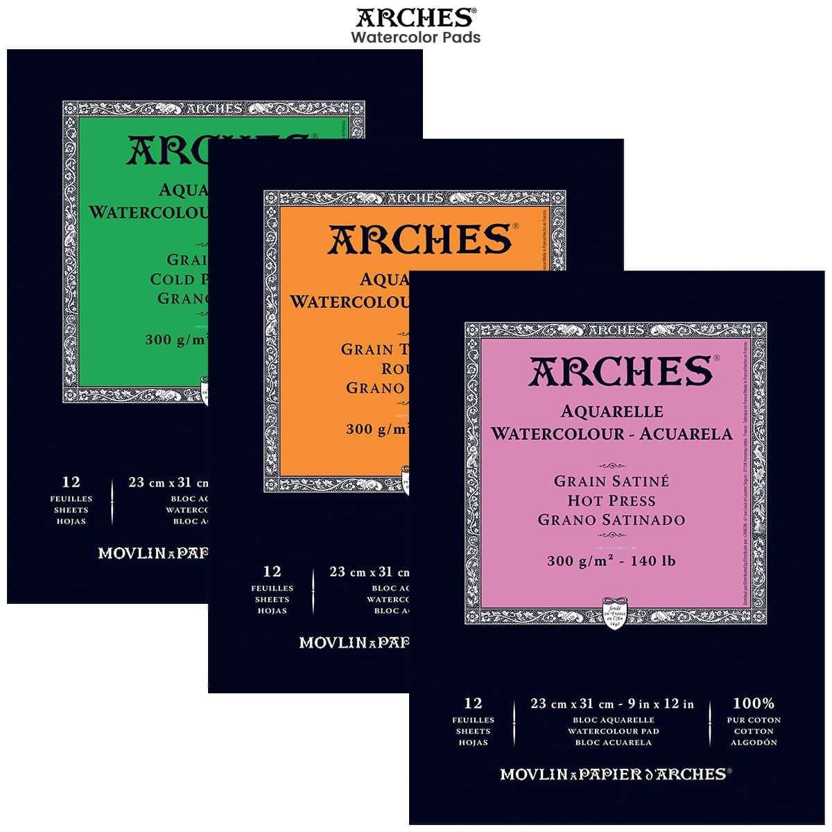thumbnail image 2 of Arches Hot Press Watercolor Paper Block 140lb 12x16 + 4 Upsyde Angle Lifts - Premium Artist Quality 2 of 13