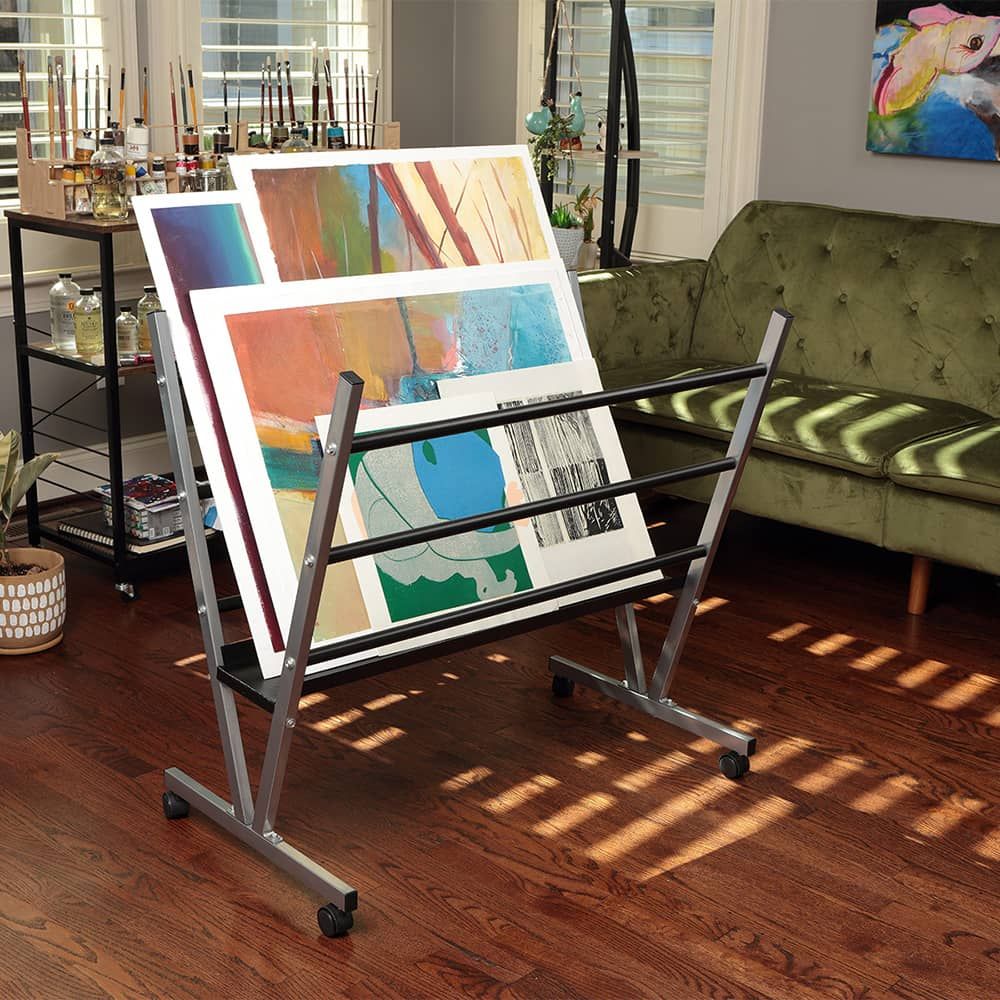 Art Print Rack Holder Folding Storage Poster Display Prints Canvas Gallery  Store