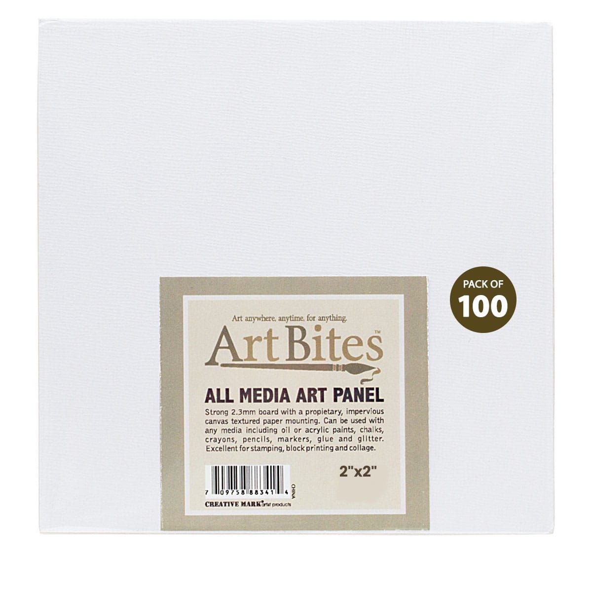 Art Bites Canvas 2" x 2" Textured Board (Pack of 100) Jerry's Artarama