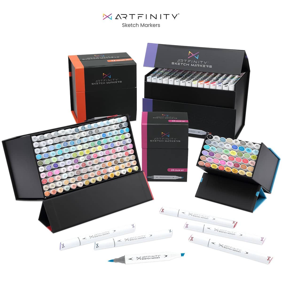 Artfinity Sketch Marker Sets - Vibrant, Professional, Dye-Based Alcohol  Markers for Artists, Students, Drawing, Travel, & More!