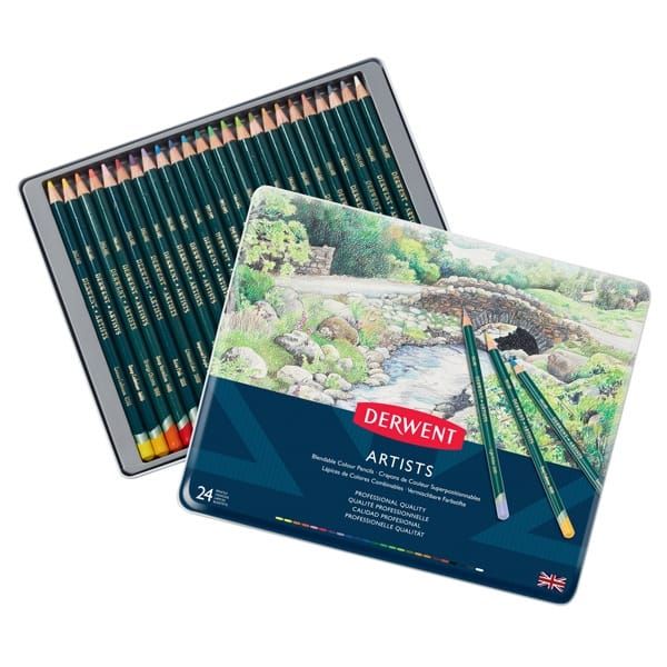 24 Color Pencils in Tin Box Premium Artist Coloured Pencils - China 24 Artist  Pencil, Color Pencil