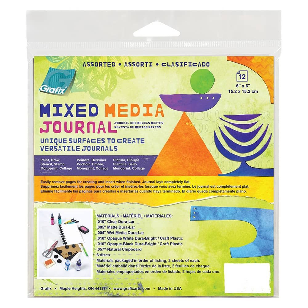 Grafix Mixed Media Journals - Assorted Media Sheets, 6x6in