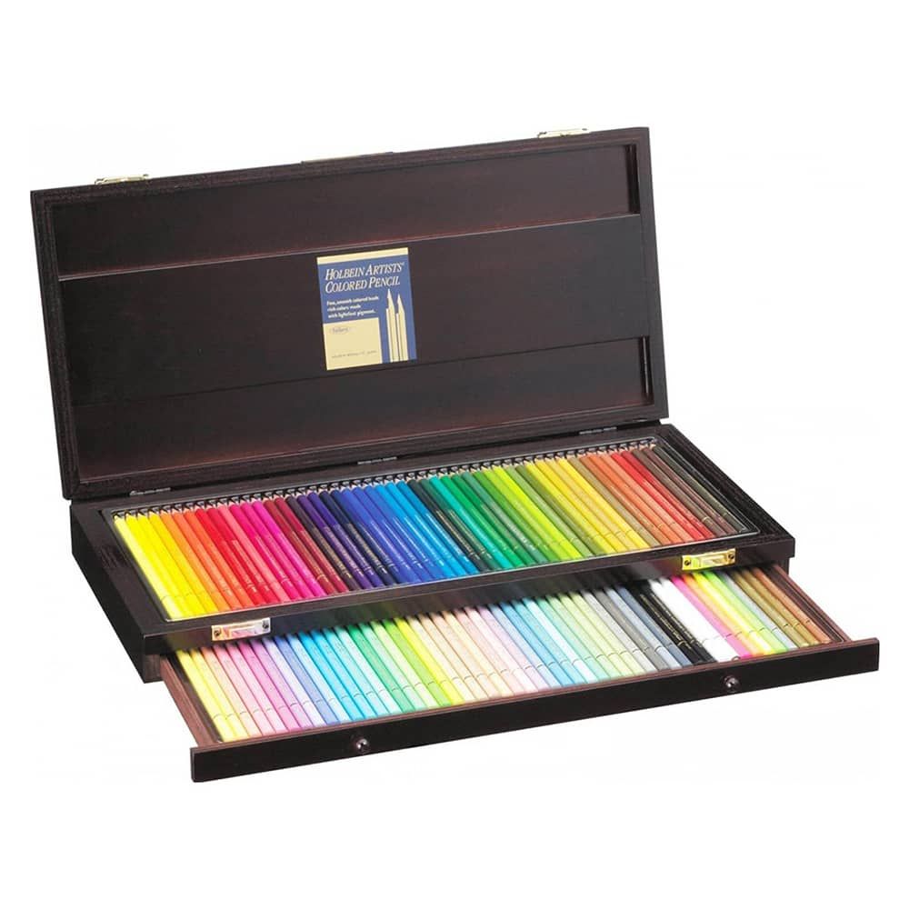 limited edition wooden box colored holbein pencils