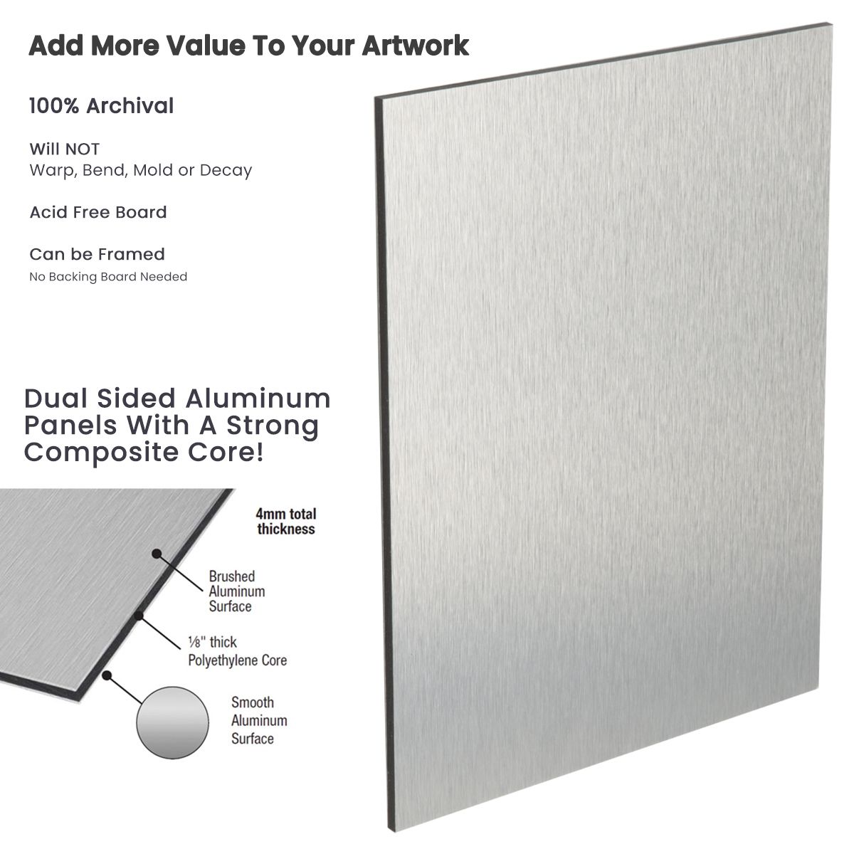 Dual Sided Aluminum Panel With Composite Core, 4mm Total Thickness