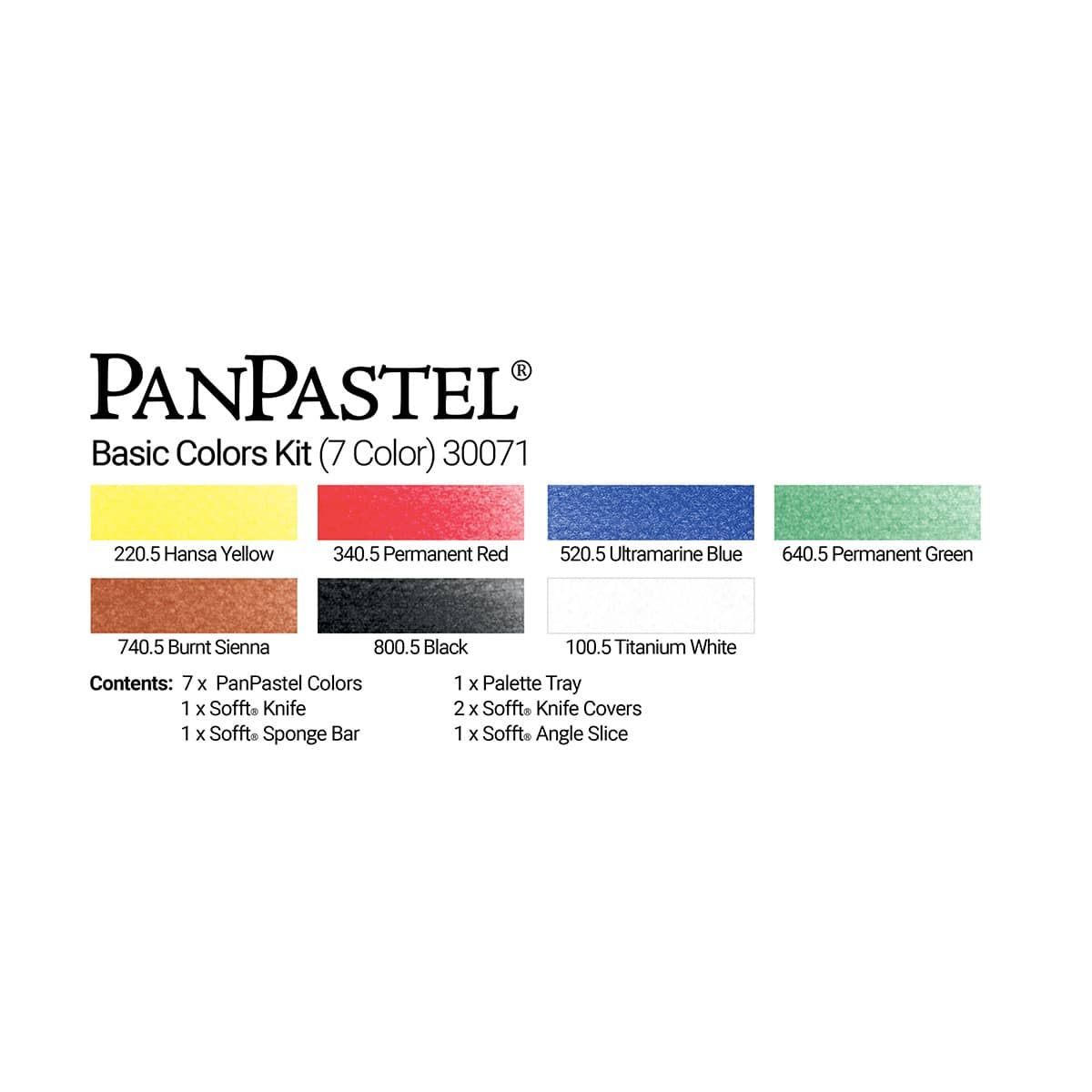 PanPastel 30071 Ultra Soft Artist Pastel 7 Color Basic Kit w/Sofft Tools &  Palette Tray