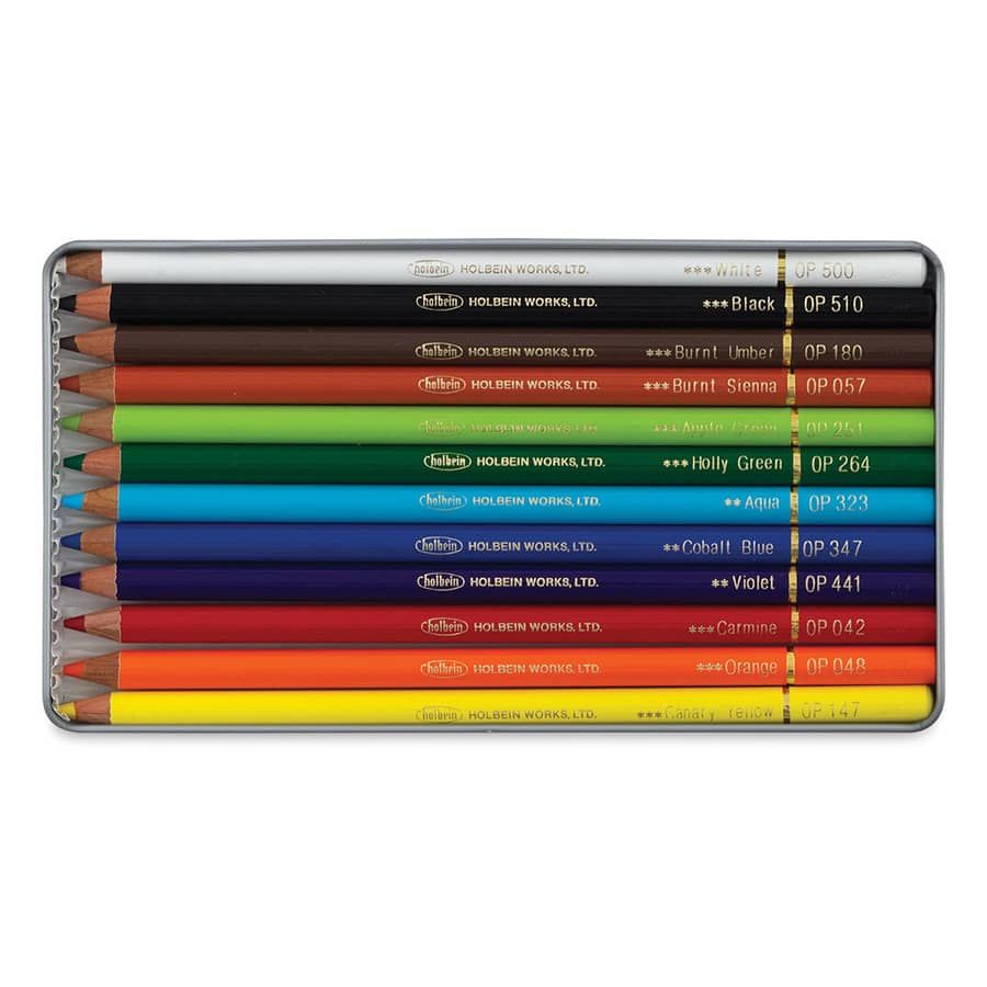 Holbein Artists Colored Pencils Set of 12, Pastel