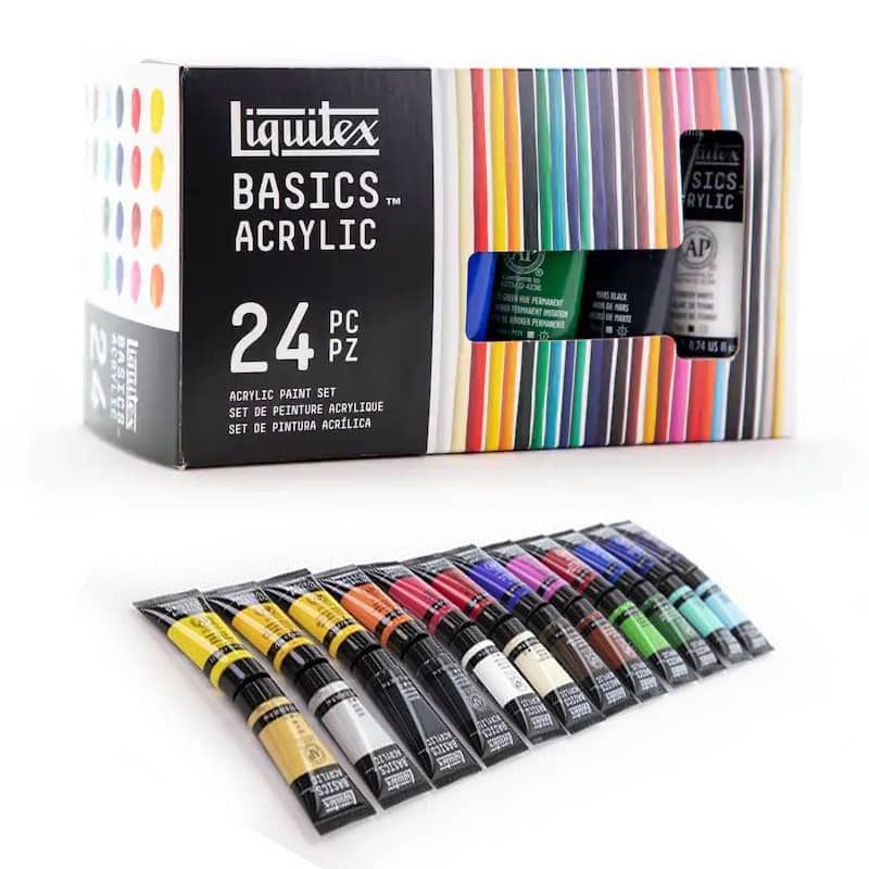 Set peinture acrylique Liquitex Basics 24 tubes