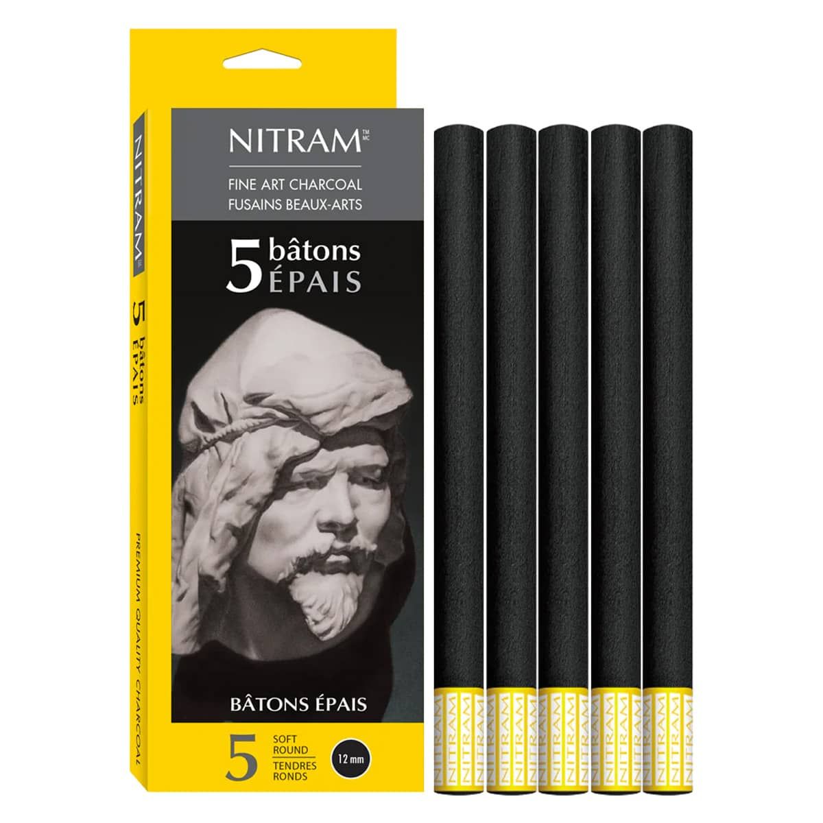 Premium Artist Willow Charcoal - Extra Thick, Box of 4