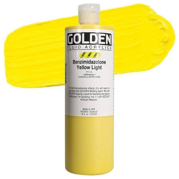 Golden Fluid Acrylic 16oz Benzimidazolone Yellow Light