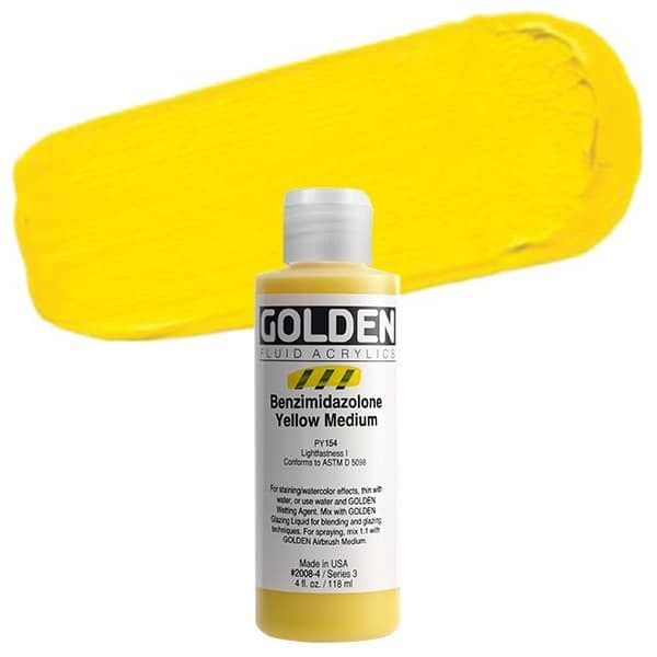 Golden Fluid Acrylic 4oz Benzimidazolone Yellow Medium