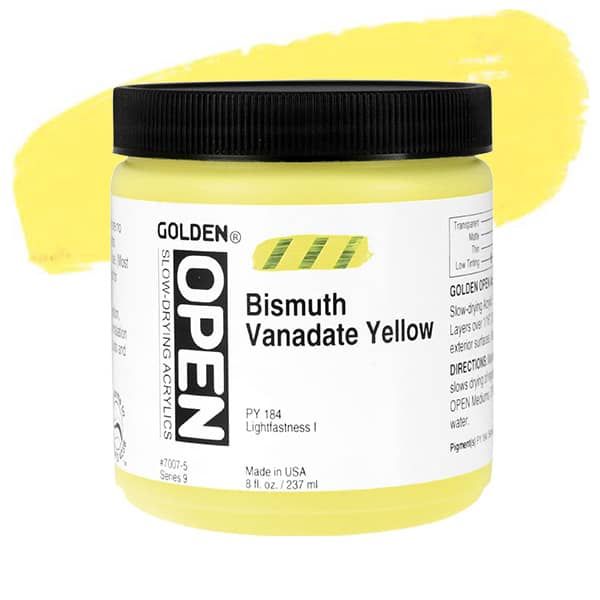 GOLDEN Open Acrylic Paints Bismuth Vanadate Yellow 8 oz