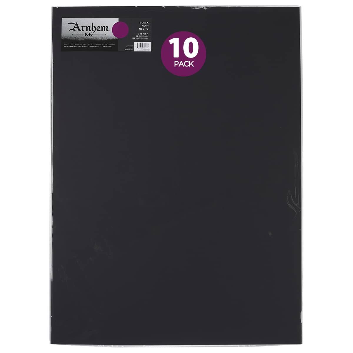 Black 100% Rag Printmaking Paper 245 gsm (10-Pack)