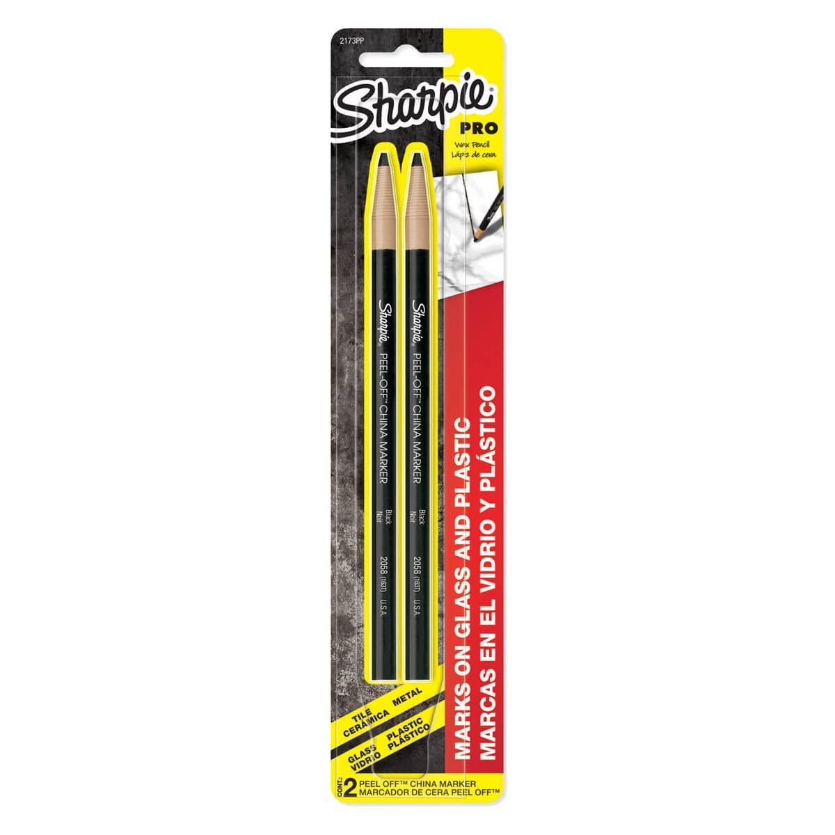 Sanford China Marker Grease Pencil - Peel-Off Sharpie WHITE 2 Pack 