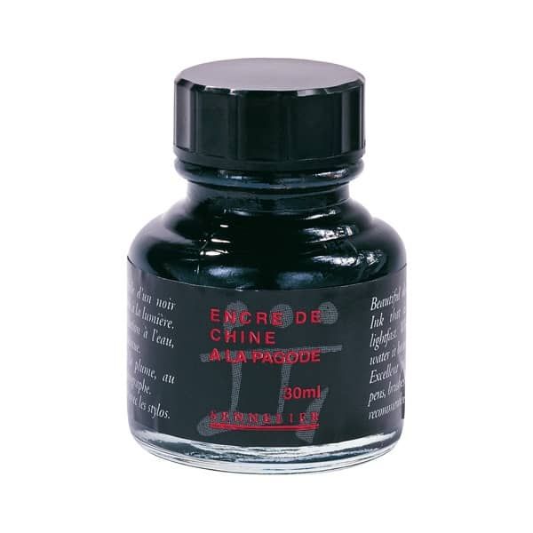 Sennelier Shellac Ink 30 ml China Black | Jerry's Artarama