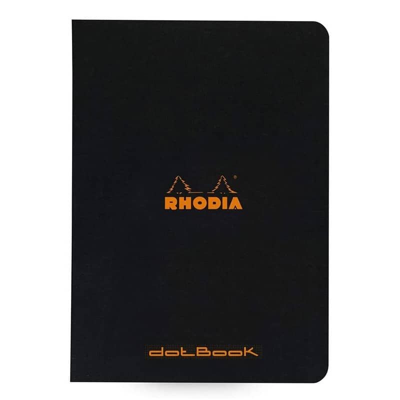 Rhodia Dot Slim Black Notepad 8-1/4 x 11-3/4 in Side Staple 48-Sheet 