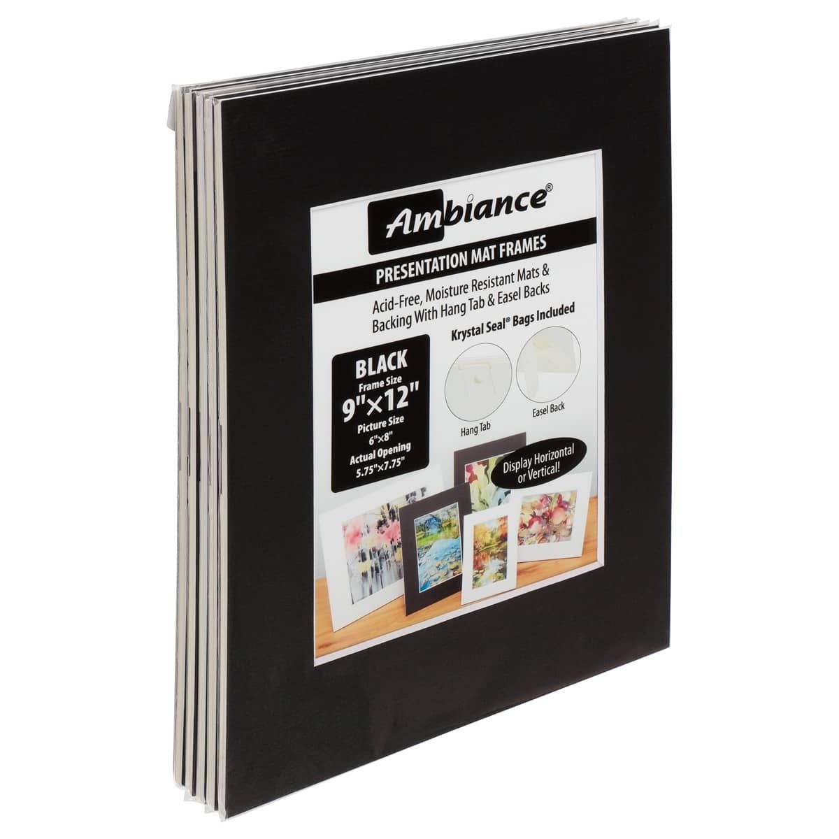 Ambiance 5-Pack Mat Frame 9x12/ 5.75x7.75 Pic Size Black