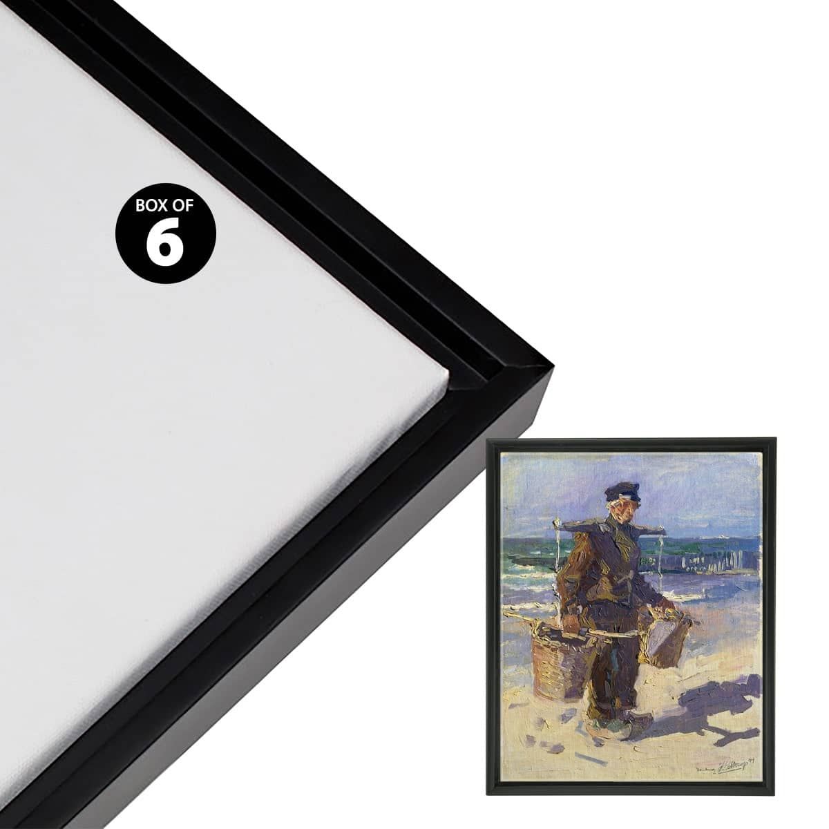 Illusions Floater Frame for 3/4 Canvas 12x16 - Silver/Black