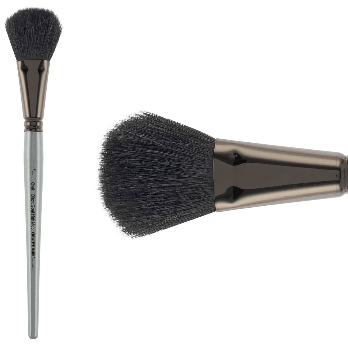 Includes a Size 1 inch Oval Black Goat Hair Mop Brush